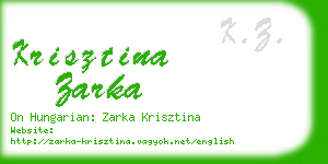 krisztina zarka business card